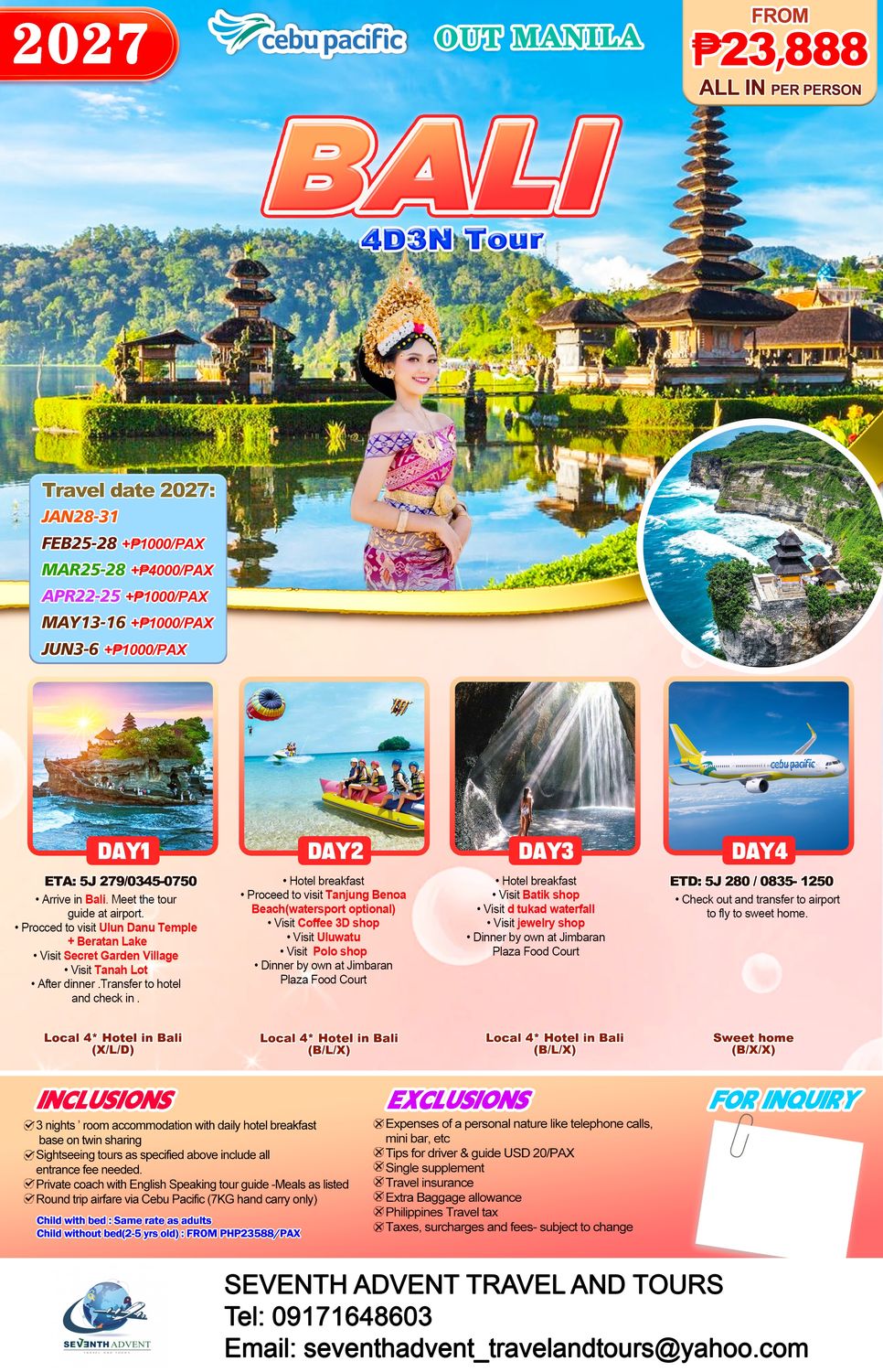 Bali, Indonesia tour poster 1