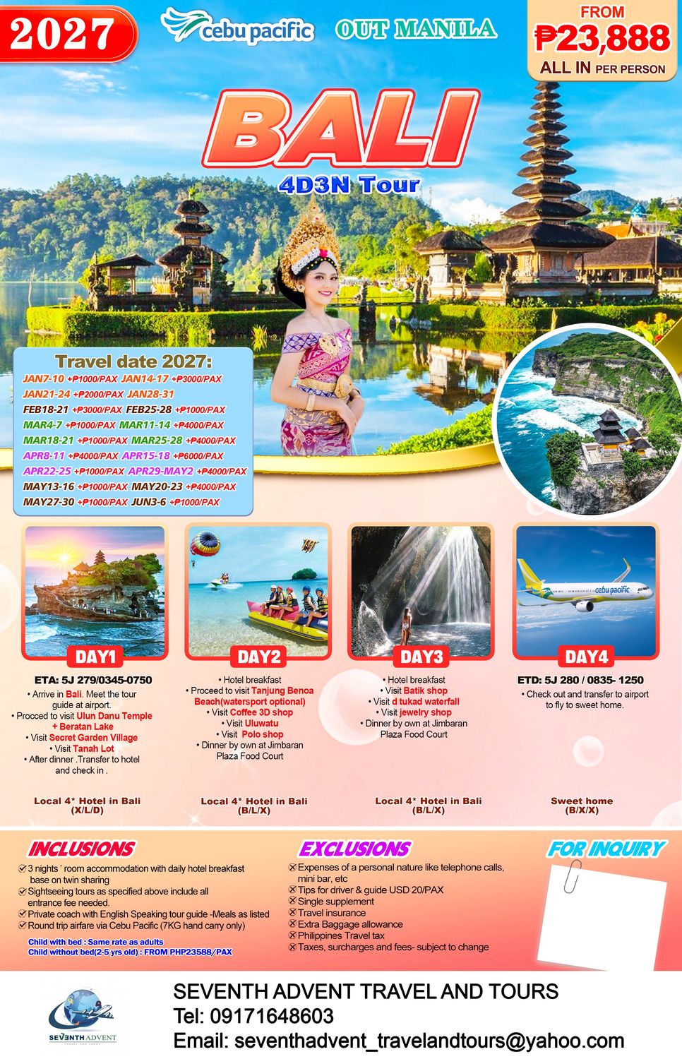 Bali, Indonesia tour poster 2