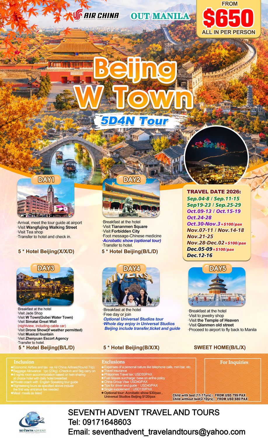 China Tour Packages tour flyer