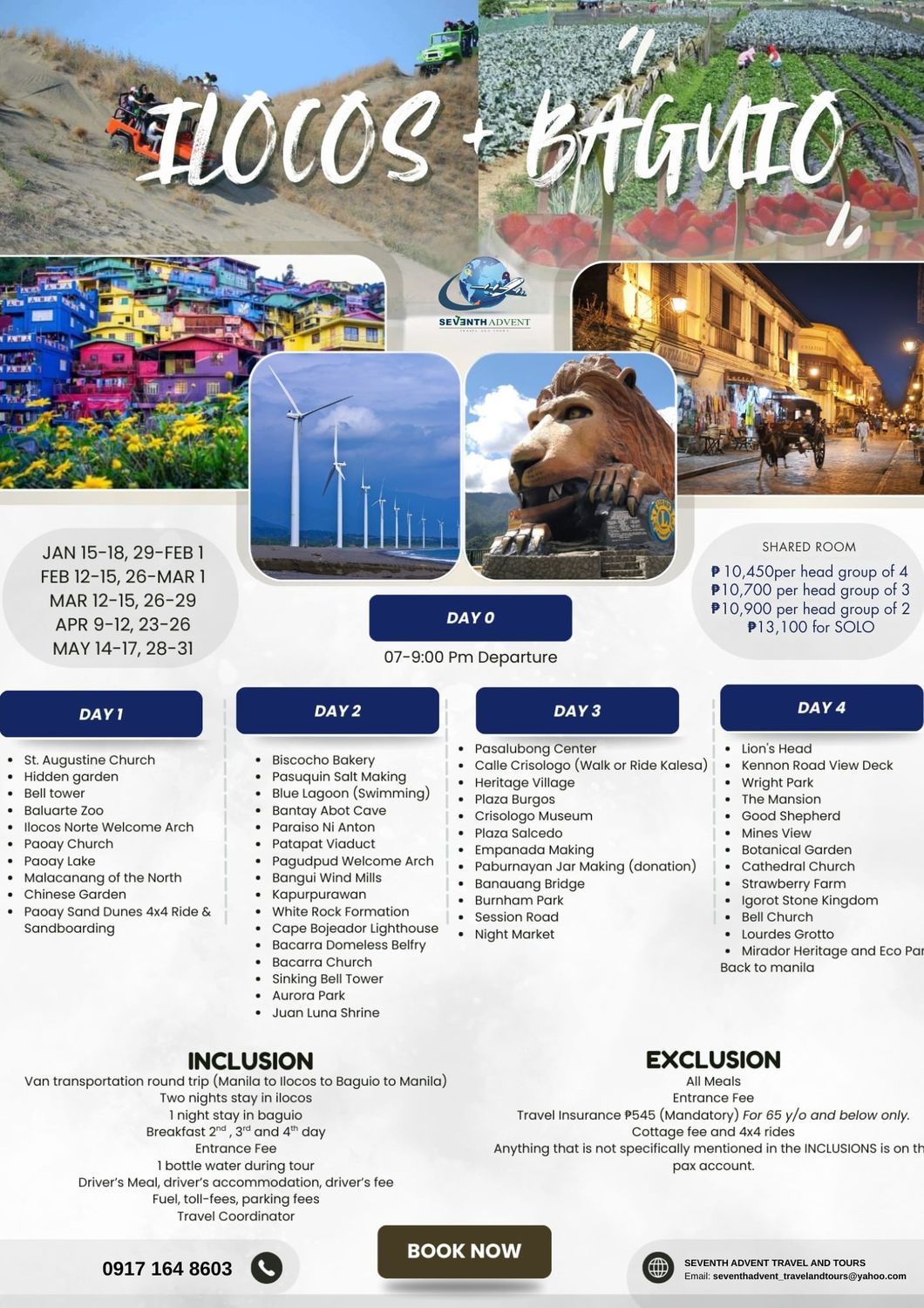 Ilocos + Baguio Combo tour flyer