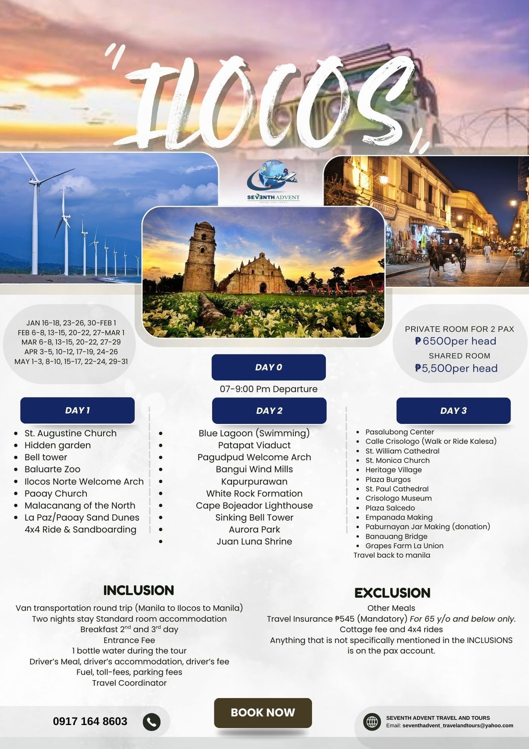 Ilocos Heritage Tour tour flyer